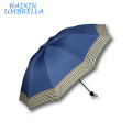 Promotional Cheap New Plain Color Colorful Umbrella Check Edge Customized 3 Foldable Umbrella
